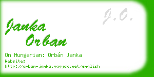 janka orban business card